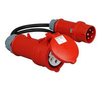 KOPP Cavo adattatore, 80 cm, 16 A/32 A, IP44, 250 V/400 V, cavo di prolunga per camper, roulotte, campeggio, cantiere e industria (spina CEE a 5 poli, presa CEE)
