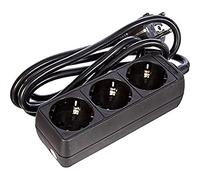 Kopp Ciabatta elettrica a 3 prese, con prese a 45°, con elevata protezione da contatto, con cavo da 1,4 m, H05VV-F3G1,5 mm², 16 A, 250 V, colore nero, 128615005