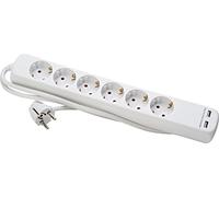 Kopp - Ciabatta elettrica a 6 ingressi, 2 x USB, 220802013