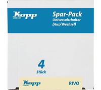 Kopp Confezione risparmio: 4 interruttori universali Rivo (spegnimento e interruttore), 581601056