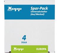 Kopp Europa 617601056 - Interruttori professionali universali a 2 vie (confezione da 4)