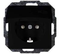 Kopp Paris Presa con coperchio incernierato e maggiore protezione dei contatti, nero opaco, nero opaco, con coperchio, 920850086