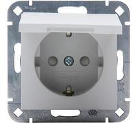 Kopp HK07 - Presa con contatto di protezione, coperchio ribaltabile, protezione contro il contatto elevata, colore: grigio opaco - (3 pezzi)