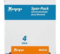Kopp Malta 622613057 - Set professionale di 4 interruttori universali (magnetotermici e bistabili), colore: Bianco artico