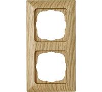 Kopp MILANO - Cornice di copertura a 2 vie in vero legno di quercia, 8,0 x 8,0 cm, cornice per prese e interruttori, elegante cornice in legno, cornice per interruttore della luce di alta qualità