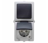 KOPP NAUTIC Combinazione Prese Presa da Parete Interruttore IP44 Grigio