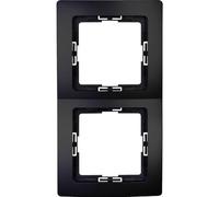 Kopp Parigi, cornice di copertura a 2 scomparti, colore nero opaco, 8,3 x 15,4 cm, cornice per prese e interruttori, elegante cornice in plastica, cornice per interruttore della luce di alta qualità