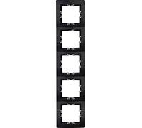 Kopp PARIS - Cornice di copertura a 5 prese, colore nero opaco, cornice per prese e interruttori, elegante cornice in plastica, cornice interruttore della luce di alta qualità