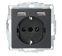 Kopp Presa di contatto di protezione con 2 porte USB, Athenis antracite, 296215182