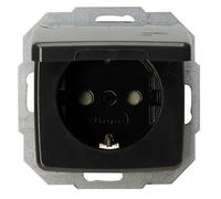 Kopp Presa di corrente con contatto di protezione con coperchio incernierato e protezione dei contatti aumentata, 16A, 250V~, Rivo antracite, 945215084