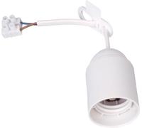Kopp Presa per ristrutturazione E27, con morsetto e scarico della trazione, preassemblata con ca. 13cm di cavo visibile H03VV-F2x0,75mm², max. 75W, colore: bianco, 214602007