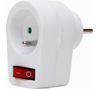 Kopp Spina di protezione centrale (solo per l'esportazione), con maggiore protezione dei contatti, interruttore illuminato a 1 polo, colore: bianco, 1x16A, IP20, 230 V ~/50Hz, 705202002