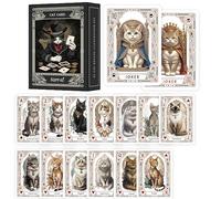 KOPPAL Carte da gioco uniche vintage con ritratti di cani e gatti, carte da poker a tema animale domestico, indice standard (mazzo da poker 54 carte tutte diverse) con mazzo di backup e scheda