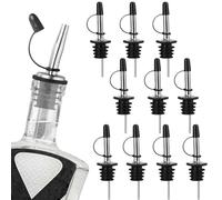 KOQAIIZ 10 pcs Versatori In Acciaio Inox Metal pour Beccuccio Liquore Tappo Versatore Dosatore Professionale Versatore per Liquori per Liquore Vino Olio Cocktail Succo