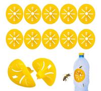 KOQAIIZ 12 Pezzi Trappola per Vespe e Calabroni da Esterno, Trappola Mosche per Bottiglie di Plastica, Giallo Riutilizzabile per Protezione Giardino, Frutteto e Aree Aperte