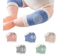 KOQAIIZ 5 Paia Ginocchiere per gattonare, Ginocchiere Bambino, ginocchiere antiscivolo per bambini regolabili e traspiranti, con punti in gomma antiscivolo, in cotone, per bambini e neonati