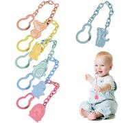 KOQAIIZ 6 Pezzi Catenella Portaciuccio, Catenelle Ciuccio per Ciuccio per Bambini e Bambina, Catenelle Porta Succhietto, per Sedie di Sicurezza Passeggino Seggiolone Culla Ragazzi