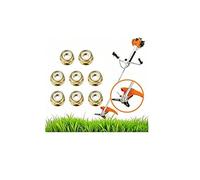 KOQAIIZ 8 Pezzi Dadi per Testina Decespugliatore, Dado Filettatura Sinistra M10 x 1,25 Oro, Accessori e Ricambi Universali per Tagliaerba e Decespugliatore a Scoppio, Kit Fissaggio Lama