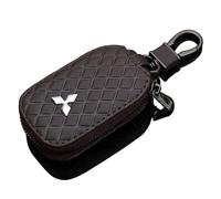 KOQAWSE Portachiavi Auto per Mitsubishi Outlander 2007-2021, Portachiavi a Catena Portachiavi Accessori per Auto Ideale Come Regalo con Logo,Brown
