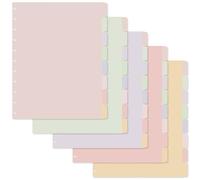 Koqye 5 set di 8 divisori con rilegatura a disco, multicolore, 21 x 28 cm, divisori di carta rilegati per scuola, ufficio, organizzazione domestica (40 schede totali) (confezione da 5 - rilegati a