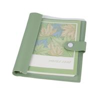 Koqye Agenda formato A5, ricaricabile, a 6 anelli, in finta pelle effetto litchi, organizer con 200 fogli a righe, raccoglitore estetico per budget, diario (verde, copertina trasparente)