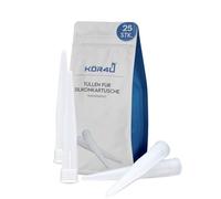 Kor4u - 25 beccucci per cartuccia in silicone, trasparenti, punte di ricambio, punte in silicone, punte per cartuccia, ugelli in silicone