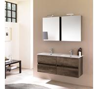 Kora mobile da bagno sospeso cm 120x190x46 rovere scuro