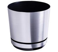 KORAD Vaso da fiori con sottobicchiere integrato - Decoro 024 - alluminio, diametro 21 cm - Vaso per piante in plastica di alta qualità - Pentola di piante decorativo con fori di drenaggio