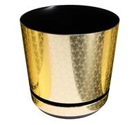 KORAD Vaso da fiori con sottobicchiere integrato - Decoro 055 - art déco d'oro, diametro 18 cm - Vaso per piante in plastica di alta qualità - Pentola di piante decorativo con fori di drenaggio