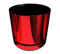 KORAD Vaso da fiori con sottobicchiere integrato - Decoro 083 - rosso lucido, diametro 21 cm - Vaso per piante in plastica di alta qualità - Pentola di piante decorativo con fori di drenaggio