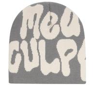 KORADI Berretto da Donna MEA Culpa Word Head Toque Y2K Elegante Berretto Invernale Lavorato a Maglia per Regali, Grigio Chiaro, Taglia Unica