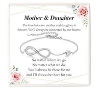 KORAS Braccialetto in argento Sterling con simbolo dell'infinito, regalo per mamma, figlia, nonna, nipote, zia, nipote, sorella, compleanno speciale, Natale, laurea, per donne e ragazze, 18cm+5cm or