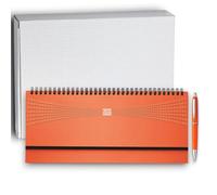 KORAT Agenda Planning Settimanale 2026, 12 Mesi 30x15 cm Rigida e Spiralata - Bahamas, Calendario, Penna Inclusa e Astuccio, daily planner, Copertina Matra, con Spirale Metallica (Arancione)