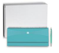 KORAT Agenda Planning Settimanale 2026, 12 Mesi 30x15 cm Rigida e Spiralata - Bahamas, Calendario, Penna Inclusa e Astuccio, daily planner, Copertina Matra, con Spirale Metallica (Verde Acqua)