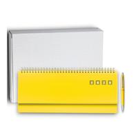 KORAT Agenda Planning Settimanale 2026, 12 Mesi 30x15 cm Rigida e Spiralata - Genosha, Calendario, Penna Inclusa e Astuccio, daily planner, Copertina Matra, con Spirale Metallica (Giallo)