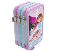 KORAT Astuccio Scuola 3 Zip Completo 44 Pezzi per Bambine Triplo Scomparto Organizzato con Cancelleria per Scrittura e Disegno, Compatto per Zaino, Resistente, Lavabile, Accessori Inclusi