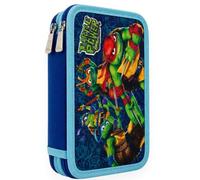 KORAT Astuccio Scuola 3 Zip Completo 44 Pezzi per Bambini Triplo Scomparto Organizzato con Cancelleria per Scrittura e Disegno, Compatto per Zaino, Resistente, Lavabile, Accessori Inclusi