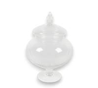 KORAT Barattolo in Vetro Trasparente con Coperchio Design Elegante in Stile Classico Contenitore Decorativo per Dolci, Confetti, Decorazioni Disponibile in 2 Dimensioni (26/32 cm) (26x18.5x18.5 cm)