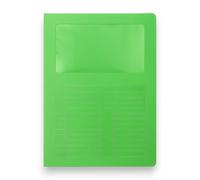 KORAT - Cartelle con Finestra a 3 Lembi 120 g - Confezione 50 Pezzi - Formato A4, Finestra PVC - Cartelline Resistenti Multicolore Made in Italy - 8 Colori per Archivio e Ufficio (Verde)