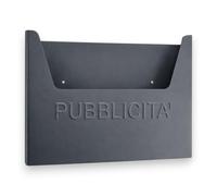 KORAT - Cassetta Pubblicità da Esterno in Acciaio, Porta Volantini e Dépliant, Scritta in Rilievo "PUBBLICITÀ", Montaggio a Parete, Resistente alle Intemperie, Colore Antracite, 36x26x8 cm