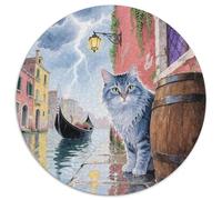 Korat Cat Rundes 1000 Puzzle Animals Rundes Puzzle Familienpuzzle Erwachsene Anspruchsvoll Für Jungs Mädchen Reisegeschenke 1000pcs (67.5x67.5cm)