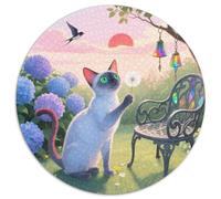 Korat Cat Rundes 1000 Puzzle Animals Rundes Puzzle Familienpuzzle Schwieriges Großes Puzzle Pädagogisches Für Erwachsene Kreative 1000pcs (67.5x67.5cm)