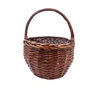 KORAT - Cesta Paniere in Vimini con Manico, misura 30x30x40 cm, Cesto intrecciato di colore Marrone, Cestino da Picnic Portaoggetti, Cesto Regalo, Raccolta castagne, Frutti di bosco
