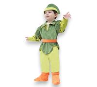 KORAT - Costume Peter Pan Neonato Bambino 13/18-25/36 Mesi - Travestimento Carnevale con Cappello Casacca con Cintura Pantalone e Copriscarpe - Costume Fiaba Pegasus (1, Verde, 13/18 Mesi)