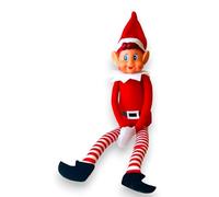 KORAT Elfo Natalizio Dispettoso 45 cm Maschietto Premium con Gambe Morbide e Flessibili, Rosso e Bianco a Righe, Viso Espressivo Super Dettagliato, Scenette Elf on the Shelf e Sorprese di Natale