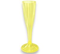 KORAT Flûte Plastica Champagne 60 Pezzi Gialli, Bicchieri Prosecco Riutilizzabili 120 ml, Calici Eleganti Per Matrimonio Feste Cerimonie Aperitivo Buffet Compleanno