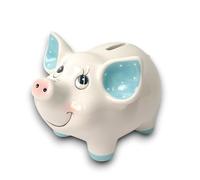 KORAT Salvadanaio Maialino Porcellino in Ceramica Bambini e Adulti Design Simpatico e Decorativo 2 Misure 14 cm e 17 cm Idea Regalo per Compleanno Cameretta Monete e Banconote (Maialino (17 cm))