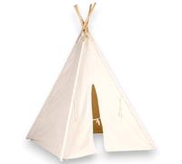 KORAT - Tenda Indiana per Bambini in Cotone Naturale con Pali in Legno di Pino - Teepee Gioco per Cameretta e Sala Giochi - Facile da Montare - 130x120x162 cm