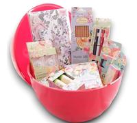 KORAT Uovo di Pasqua Pasqualone Sorpresa Gigante PIGNA Flowers Kit Scuola Cancelleria 16 Pezzi Idea Regalo Bambina Kit Scuola Sorpresa Pasqua Sorpresone Contenitore Rosa h. 40cm Ø 30cm