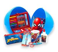 KORAT - Uovo Sorpresa Pasqua Kit Scuola per Bambini con Cancelleria, Set Colorare con Pennarelli, Matite, Album, Astuccio e Accessori, Idea Regalo Originale Compleanno Pasqualone (Spiderman)